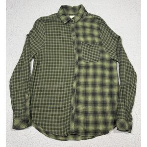 Casacabana Shirt‎ Mens Small Green Plaid Long Sleeve Button Up Rayon Casual